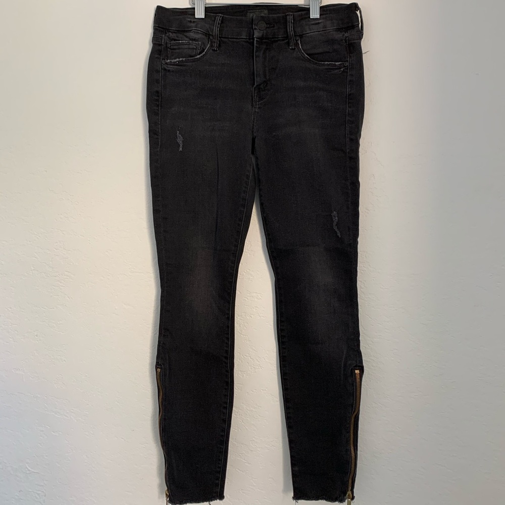 MOTHER Looker Zip Fray Jeans